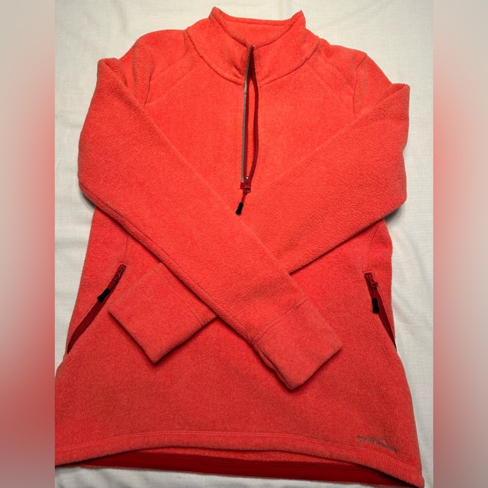 Eddie Bauer. Orange long sleeve quarter zip. Size M.